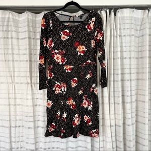 Torrid Black Floral Long Sleeve Dress NWT